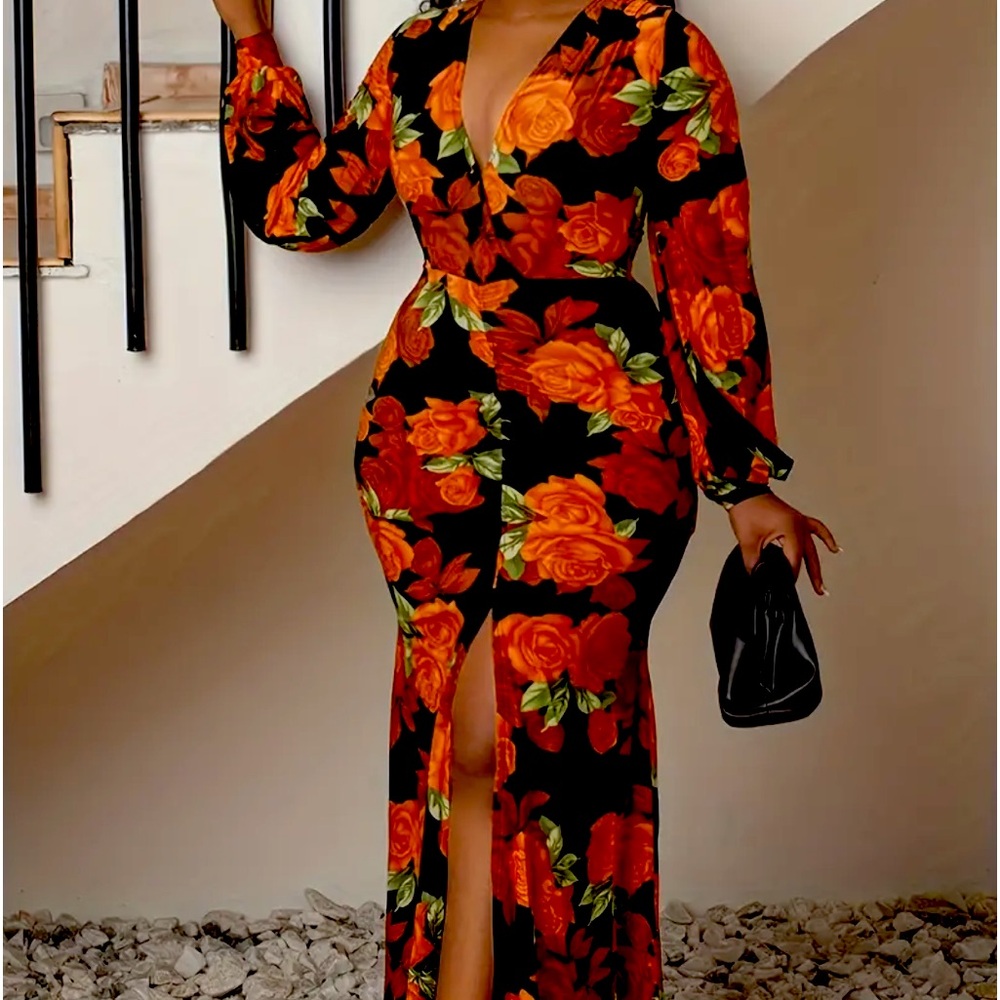 Floral print maxi dress